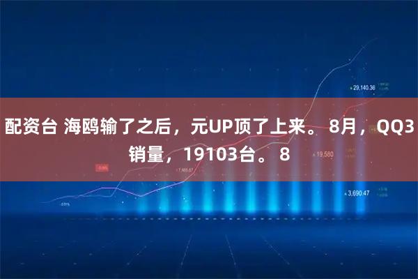 配资台 海鸥输了之后，元UP顶了上来。 8月，QQ3销量，19103台。 8